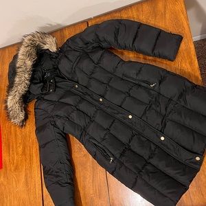 Lands End extreme temperature full length long black winter puffy jacket